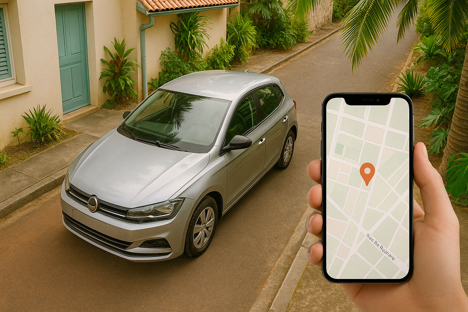 Localisation GPS d’un véhicule personnel via smartphone dans un environnement tropical sécurisé